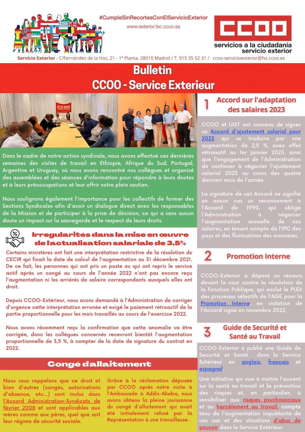 CCOO-Exterior - Bulletin (FR) JUI2023