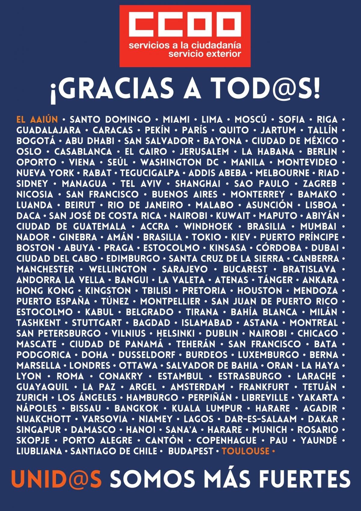 Gracias a todos y a todas - V Conferencia CCOO-Exterior